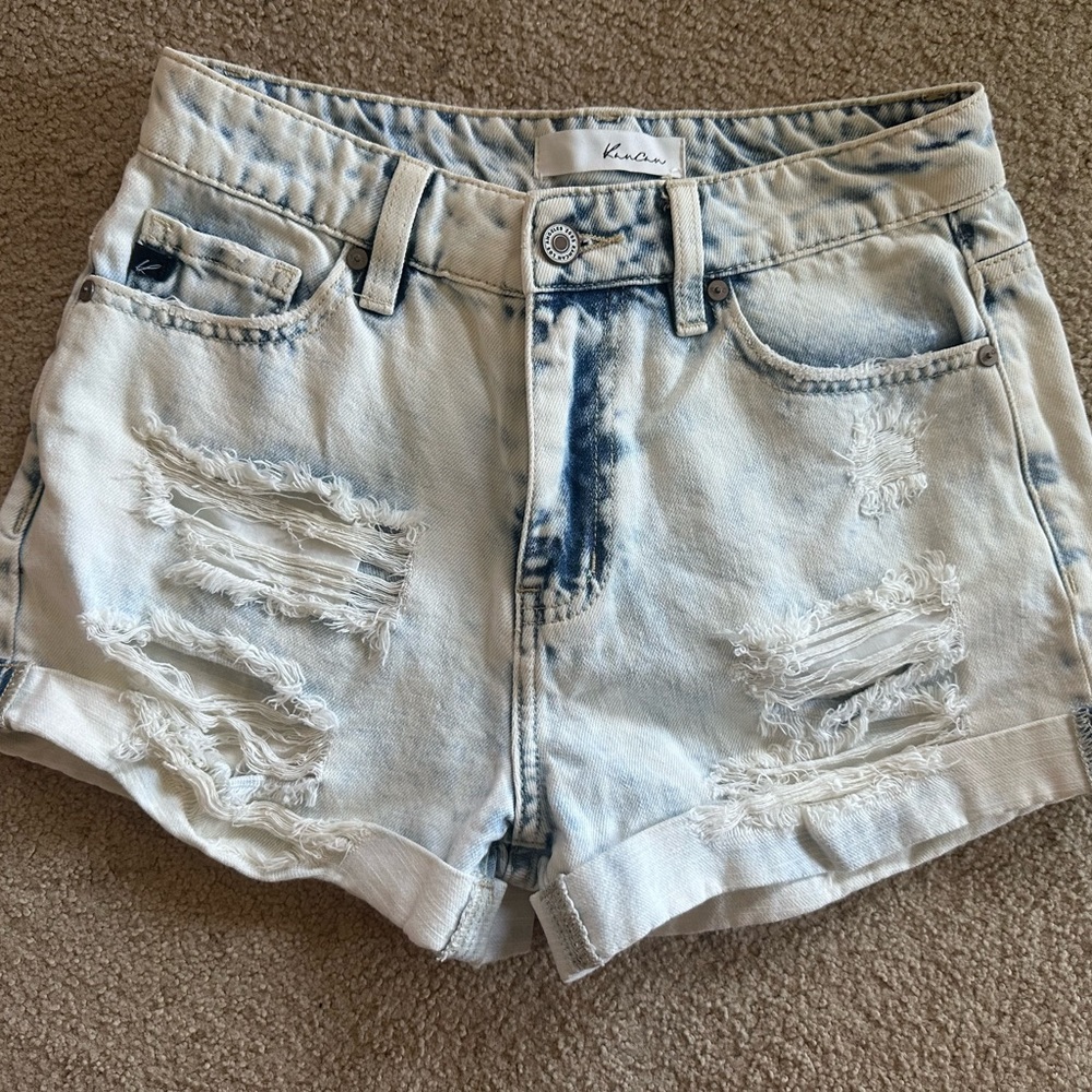High waisted denim shorts